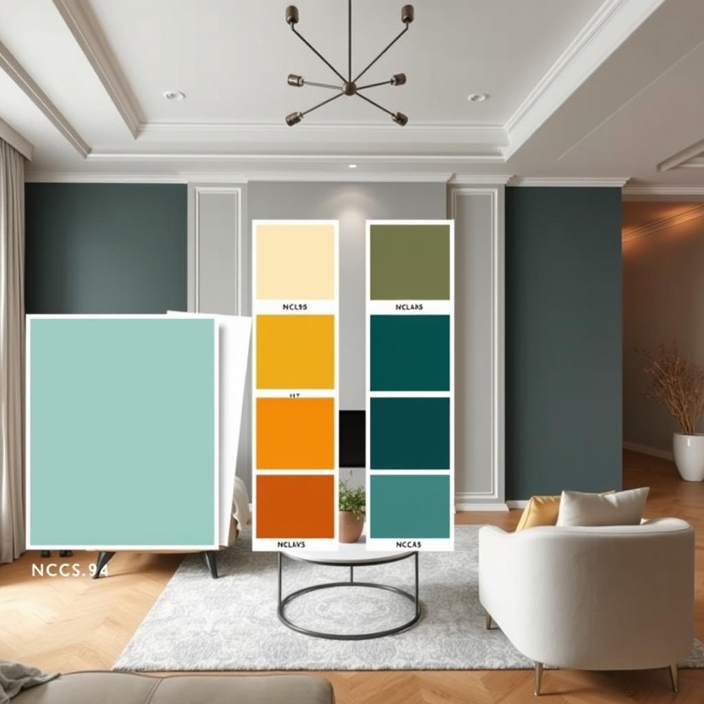 Innenarchitekturprojekt mit NCS Farben für Wände und Möbel