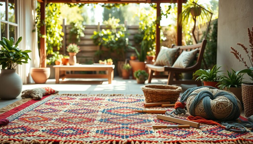 Terrassenteppich DIY Prozess