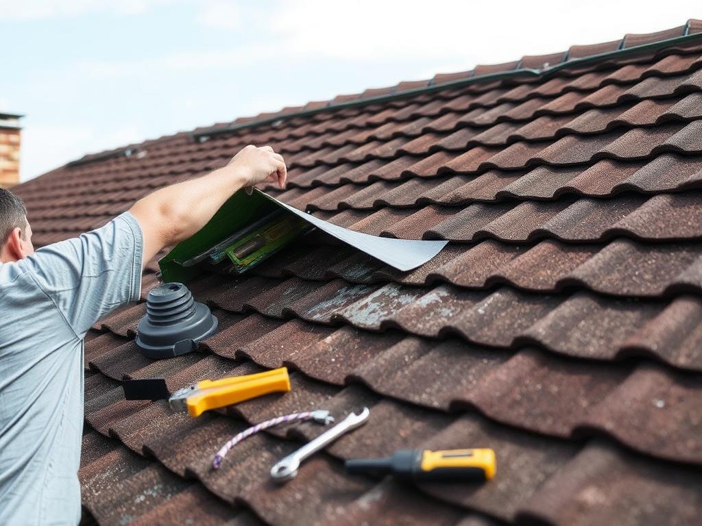 Inspektion und Pflege eines mit selbstklebender Dachpappe gedeckten Daches