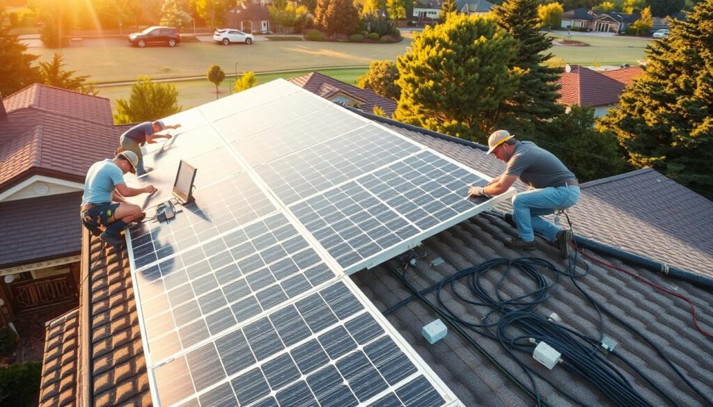 Installation der Photovoltaikanlage