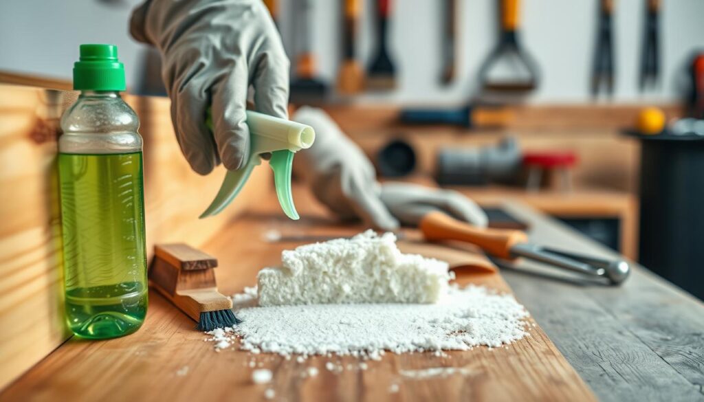 Bauschaumreste reinigen mit chemischen Mitteln Bauschaumreste reinigen mit chemischen Mitteln