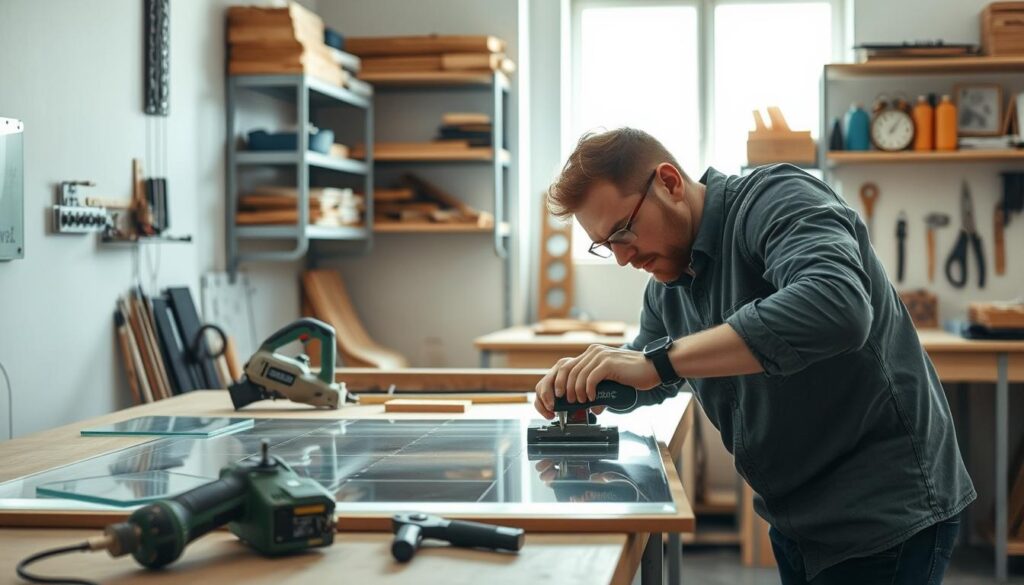 Kunststoffplatten schneiden mit verschiedenen Werkzeugen Kunststoffplatten schneiden mit verschiedenen Werkzeugen