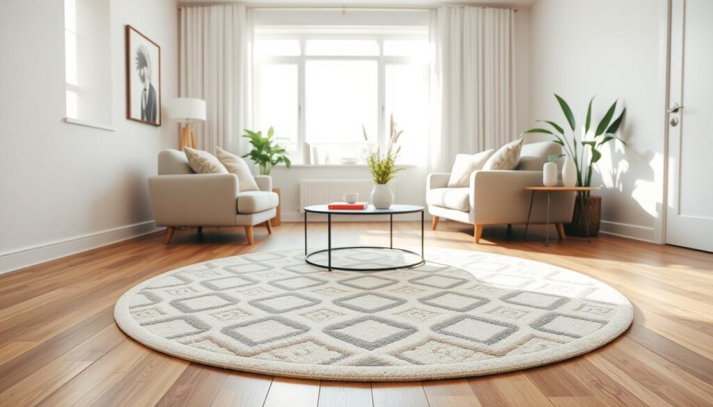 Runde zeitgenössische Bodenbeläge im Wohnbereich Runde zeitgenössische Bodenbeläge im Wohnbereich