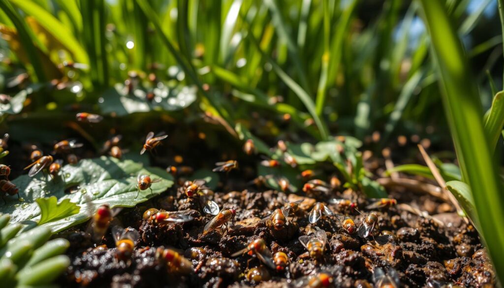 Substratfliegen in feuchten Bereichen Substratfliegen in feuchten Bereichen