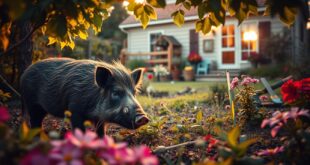 Wildschwein im garten