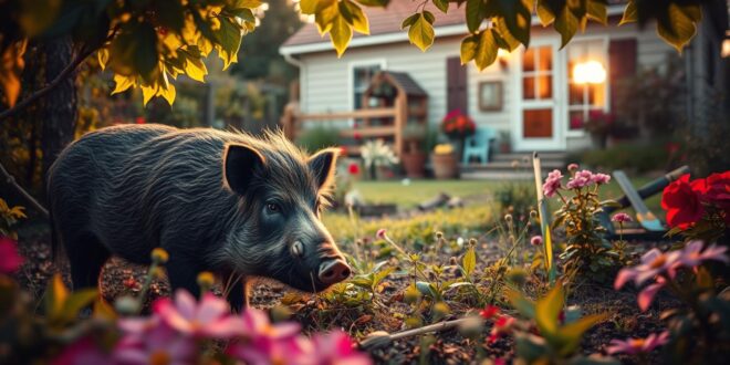 Wildschwein im garten